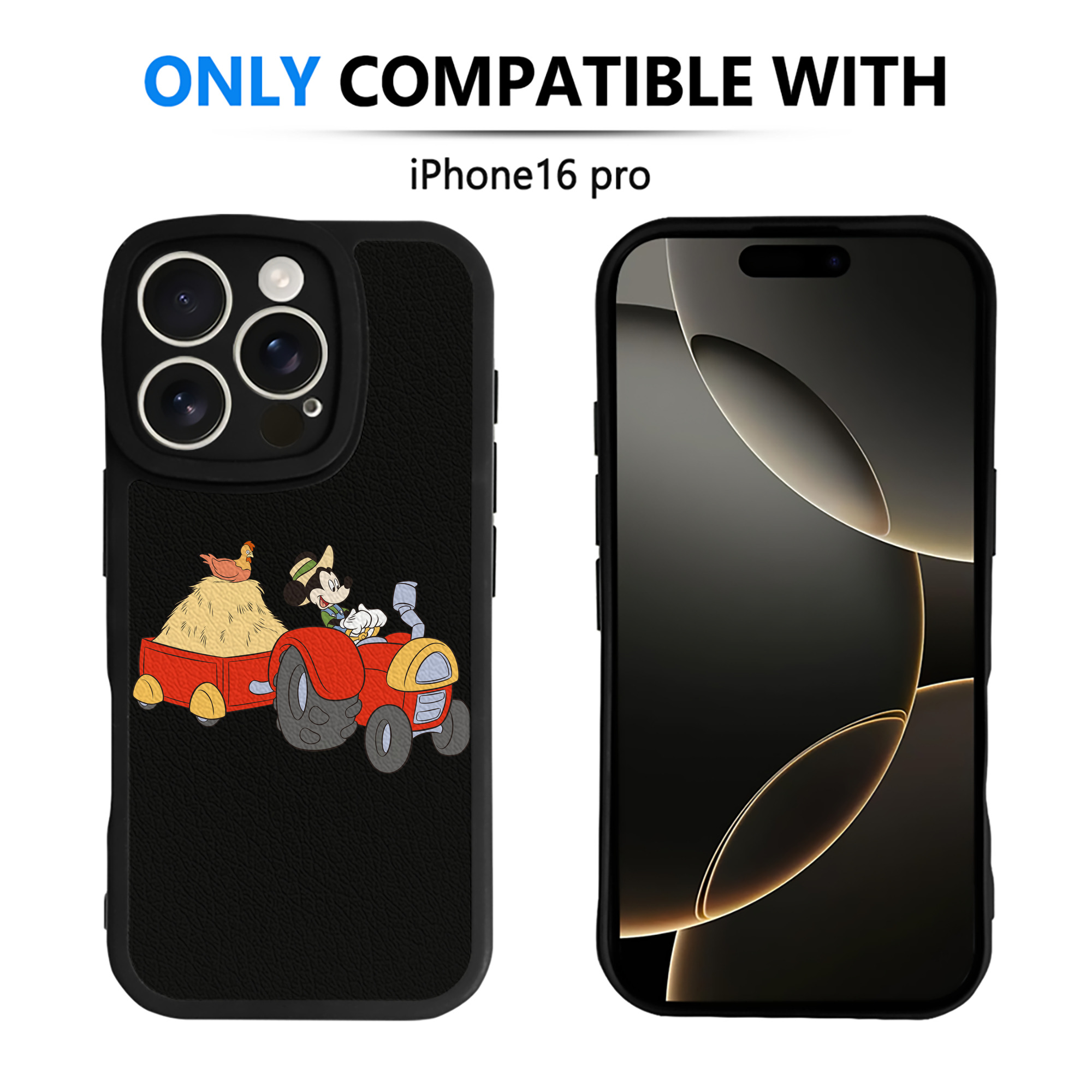 （画像用） ミッキーマウス Mickey Mouse 【iPhone 16シリーズ対応】シリコンスマホケース（レザー調） 材質：シリコン